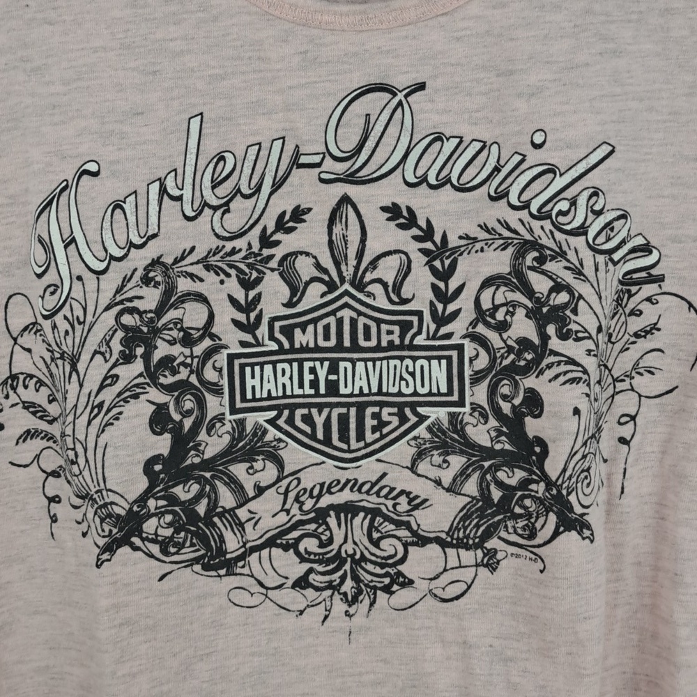 Harley-Davidson 2012 McDaniels South Bend IN Women's Heather Pink med t-shirt - Picture 4 of 8